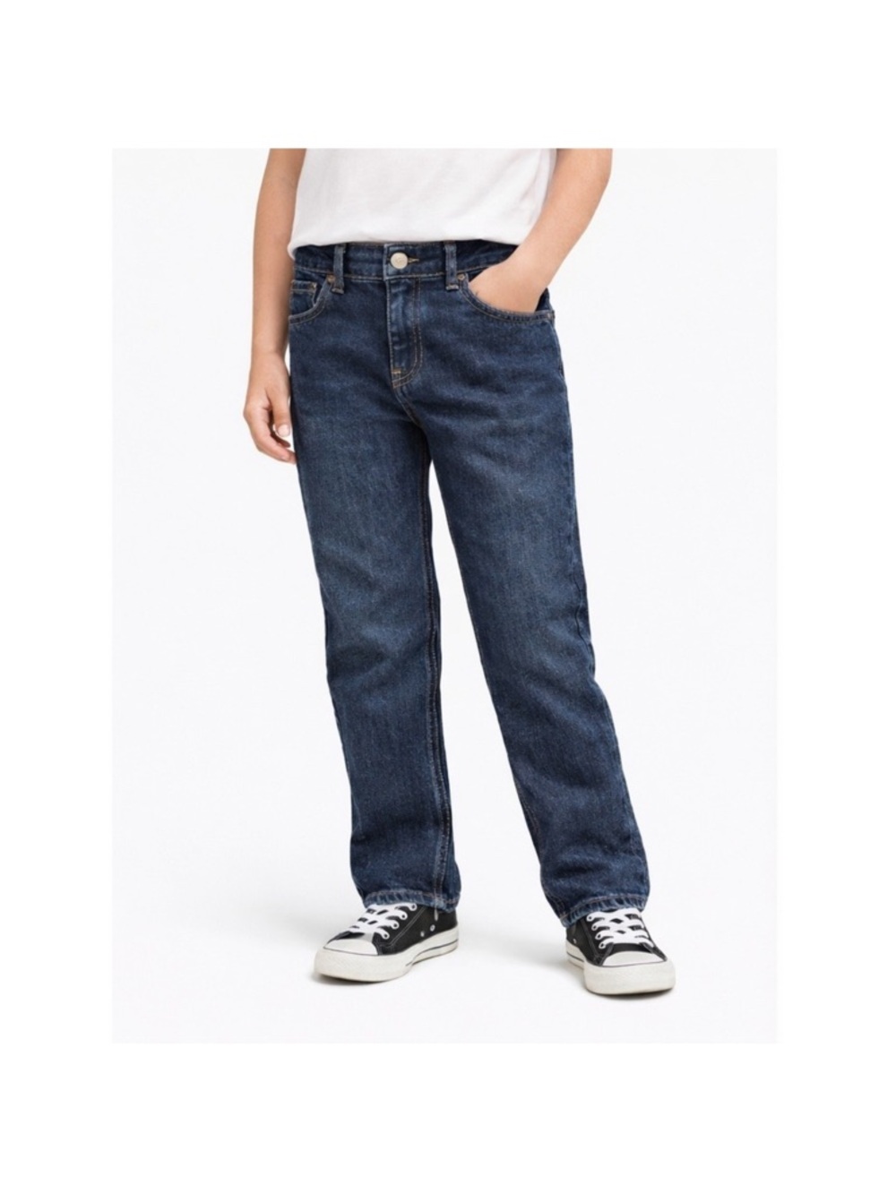 Nwt Size 7 Relaxed Straight-Leg kids Jeans in Dark Blue